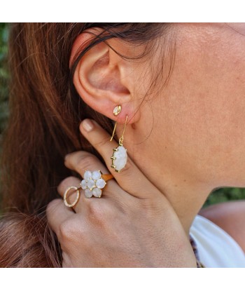 Bague dorée fleur en pierre vente chaude votre 