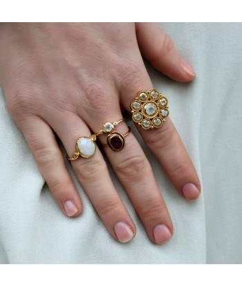 Bague dorée fleur XXL livraison et retour toujours gratuits