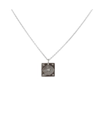 Collier argent 925 pendentif carré oeil & "Magic eye" 2 - 3 jours ouvrés.