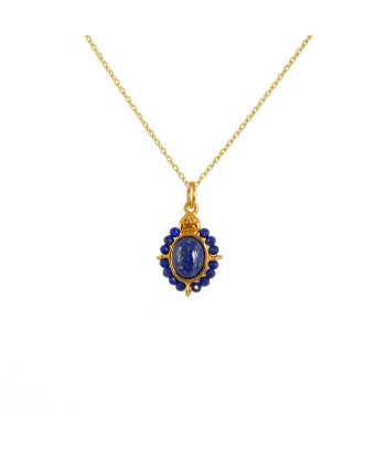 Collier doré pendentif pierre cabochon et étoile Economisez 