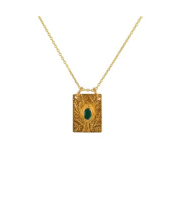 Collier doré pendentif arbre de vie et pierre de la marque