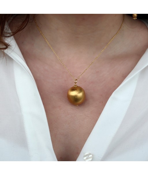 Collier doré et boule brossée online