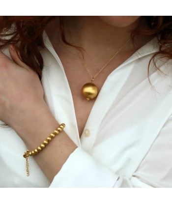 Collier doré et boule brossée online