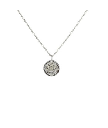 Collier argent 925 médaille étoile et pierre livraison et retour toujours gratuits