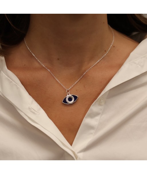 Collier argent 925 oeil ovale en lapis 50-70% off 