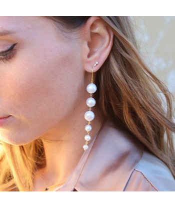 Boucles dorées et grappe de perles Paris Déstockage Promo