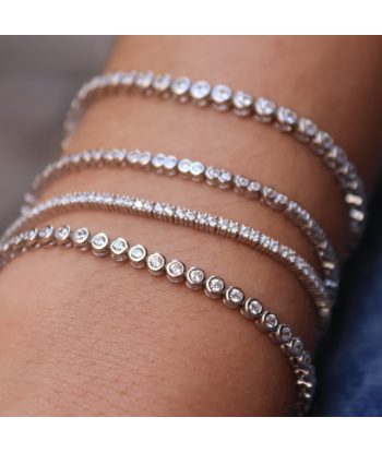 Bracelet tennis argent 925 et zircons 2mm en ligne